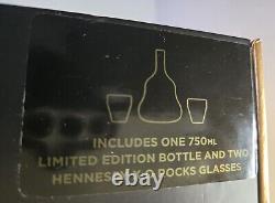 Hennessy XO Cognac Box with 2 Rocks Glasses & EMPTY Limited Edition Decanter