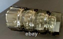 Hoffmann-Moser Smoked Faceted Glass Vase Czechoslovakia 1930'sGorgeous