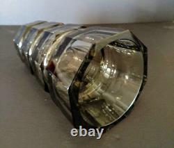 Hoffmann-Moser Smoked Faceted Glass Vase Czechoslovakia 1930'sGorgeous
