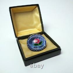 Incredible Pink Flower Art Glass Paperweight Perthshire Limited with Box