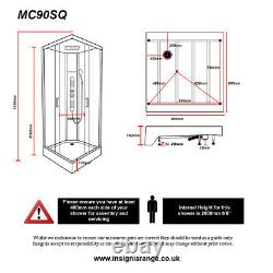 Insignia Shower Cabin Enclosure No Steam 900mm Monochrome Designer Ltd Edition