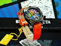 Invicta Men's 43mm Limited Ed Romero Britto Tri-Colored Glass Fiber Orange Watch