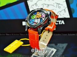 Invicta Men's 43mm Limited Ed Romero Britto Tri-Colored Glass Fiber Orange Watch