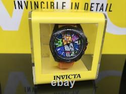 Invicta Men's 43mm Limited Ed Romero Britto Tri-Colored Glass Fiber Orange Watch