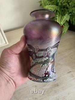 Iridescent Art Glass Studio Vase Jonathan Harris Limited Edition 100 Purple