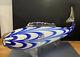 Italian Art Glass Whale Mouth Blown Hand Formed Blue Rods Art Stretch Swung Fish