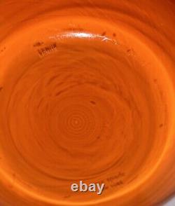 KATE SPADE Lenox Brighton Way Orange Red 6 Rose Vase Bowl Cased Glass Heavy