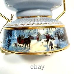 Kinkade Glass 24ct Gold Christmas Light Up Musical Lantern 2009 Limited Edition