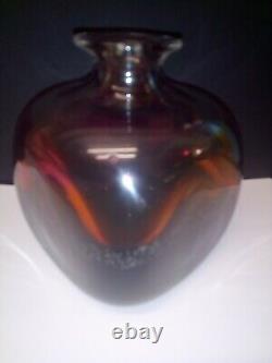 Kosta Atelye Studio Vintage Goran Warff Art Glass Block Vase Ltd Edition 83/126