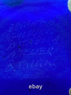 Kosta Boda Square Large Blue Confetti Vase Bertil Vallien Signed Limited Edition