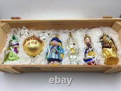 Kurt Adler Polonaise Collection WIZARD OF OZ 6 pc Glass Ornament Christmas Ltd