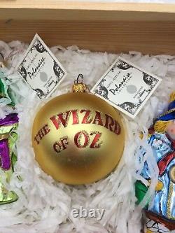 Kurt Adler Polonaise Collection WIZARD OF OZ 6 pc Glass Ornament Christmas Ltd