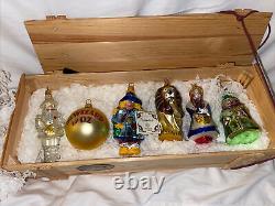 Kurt Adler Wizard of Oz Polonaise Ornaments Wooden Crate Limited Edition Set 6