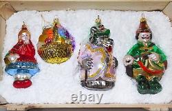 Kurt S. Adler POLONAISE Little Red Riding Hood LE Glass Ornament 4pc Set