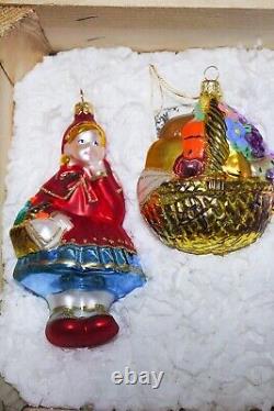 Kurt S. Adler POLONAISE Little Red Riding Hood LE Glass Ornament 4pc Set