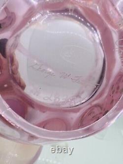 LIMITED EDITION Pink Opalescent Basket Hand Painted Olmstead George Fenton #2838