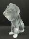 Lalique Bamara Seated Lion Frosted Crystal Glass Sculpture Signed France