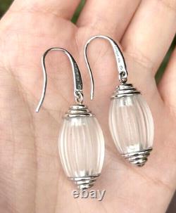 Lalique Earrings Limited Edition Frosted /clear Sterling Silver 925 Bnb