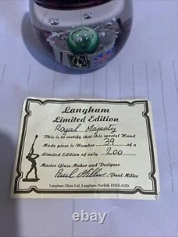 Langham Limited Edition Glass Paperweight 39/200 Paul Miller