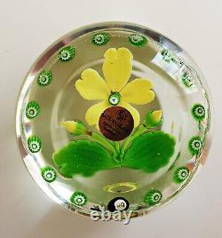 Large Selkirk Glass Ltd Ed Lampwork & Millefiori Primrose Yelverton Paperweight