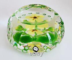 Large Selkirk Glass Ltd Ed Lampwork & Millefiori Primrose Yelverton Paperweight