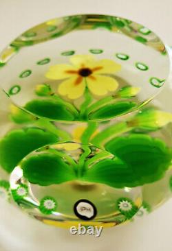 Large Selkirk Glass Ltd Ed Lampwork & Millefiori Primrose Yelverton Paperweight