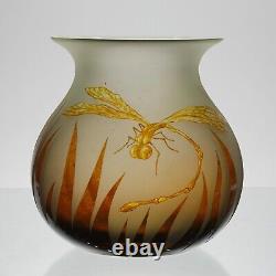 Limited Edition 21st Century Cameo Glass Dragonfly Vase by StanMir GR