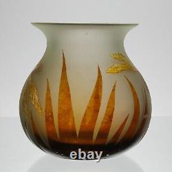 Limited Edition 21st Century Cameo Glass Dragonfly Vase by StanMir GR