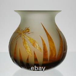 Limited Edition 21st Century Cameo Glass Dragonfly Vase by StanMir GR