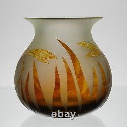 Limited Edition 21st Century Cameo Glass Dragonfly Vase by StanMir GR