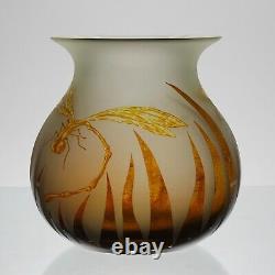 Limited Edition 21st Century Cameo Glass Dragonfly Vase by StanMir GR