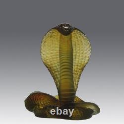 Limited Edition Contemporary Glass Sculpture entitled Rearing Cobra by Daum