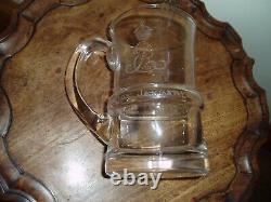Limited Edition Edward VIII Commemorative Glass Tankards x 2 T. Goode & Co