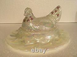 Limited Edition Fenton Egg Plate Hen Chicken Server Hand Painted #387/950