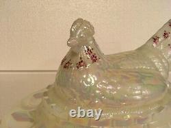 Limited Edition Fenton Egg Plate Hen Chicken Server Hand Painted #387/950