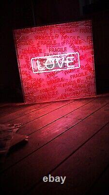 Limited Edition'Fragile Love' Neon Sign 20x20 Real Wall Glass Light Art Heart