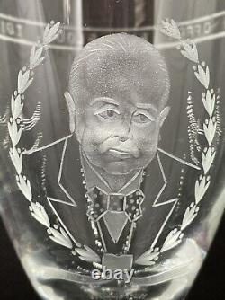 Limited Edition Kastrup/ Holmegaard Engraved Winston Churchill Glass Goblet 1967