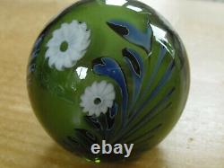 Limited Edition Okra Floral Green Glass Paperweight 2 5/8(6.5cms) Labelled