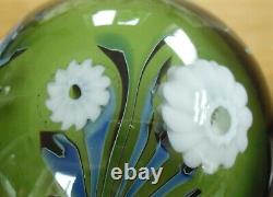 Limited Edition Okra Floral Green Glass Paperweight 2 5/8(6.5cms) Labelled