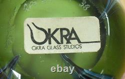 Limited Edition Okra Floral Green Glass Paperweight 2 5/8(6.5cms) Labelled