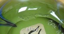 Limited Edition Okra Floral Green Glass Paperweight 2 5/8(6.5cms) Labelled