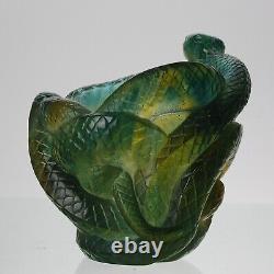 Limited Edition Pate De Verre Serpant Vase by Daum Glass