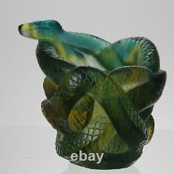 Limited Edition Pate De Verre Serpant Vase by Daum Glass