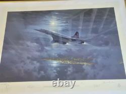 Limited Edition Print SPEEDBIRD by Simon Attack Signed By 6 Captains Framed