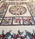 Limited Edition Quilt Floral & Dragonfly Stain Glass Style Full/queen Sz