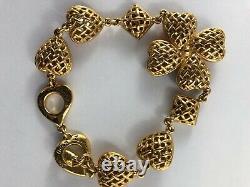 Limited Edition RARE 1980's Yves Saint Laurent Gripoix glass heart bracelet