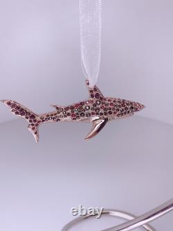 Limited Edition SwarovskiT Shark Ornament w Two 2020 Trump Champagne FlutesT i