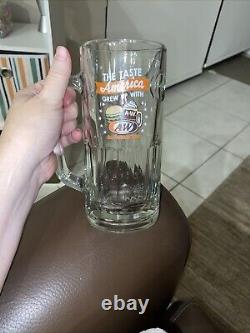 Limited edition A&W Root Beer Left Hand Dimpled Glass Mug Logo Heavy Thick Glass