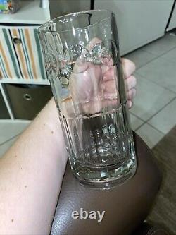 Limited edition A&W Root Beer Left Hand Dimpled Glass Mug Logo Heavy Thick Glass