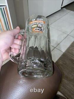 Limited edition A&W Root Beer Left Hand Dimpled Glass Mug Logo Heavy Thick Glass